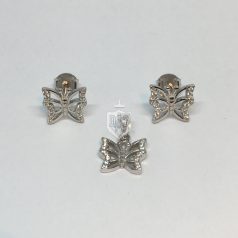 Pillangós ezüst garnitúra cirkónia kövekkel