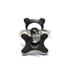 Bao maci ezüst gyűrű gyöngyökkel