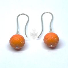 Lógós narancs gyöngyös fülbevaló