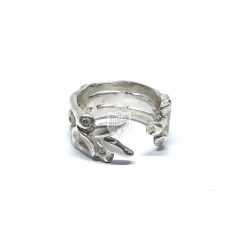 Bambuszos ezüst gyűrű