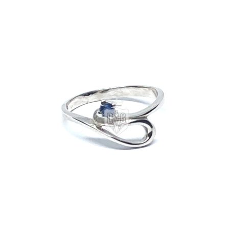Ívelt kék zafíros gyűrű