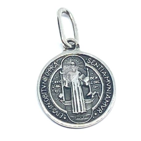 Szent Benedek ezüst medál (20mm átmérőjű)