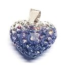 Lila swarovski köves ezüst szív medál