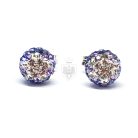 Lila swarovski köves ezüst gömb füli